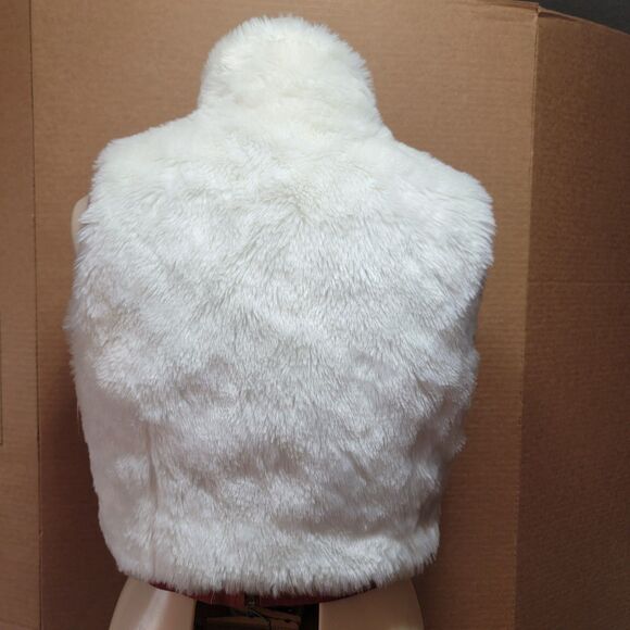 Daisy Fuentes White Faux Fur Vest - Size Medium NWT - Picture 5 of 9